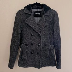 Gray Heathered Peacoat- Size M